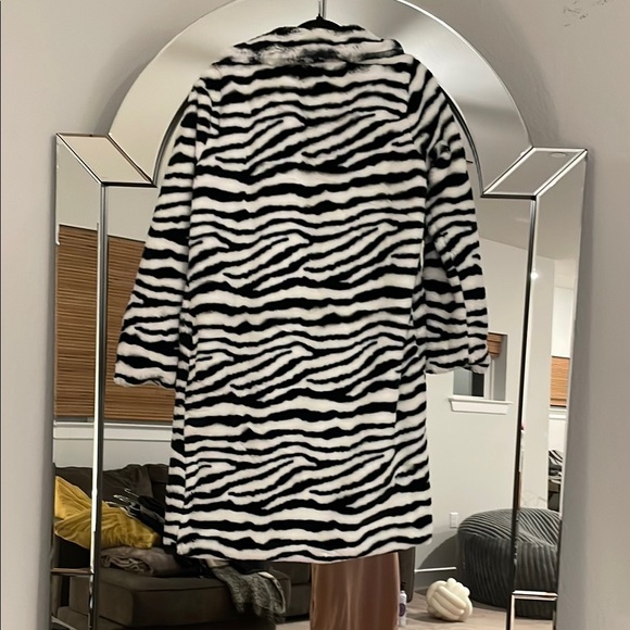 Stoosh Zebra Print Faux Fur Coat - Picture 2 of 7
